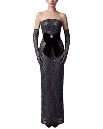 Monique Lagarde 2pc Midi Dress & Gloves Set In Black
