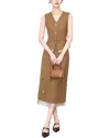 Monique Lagarde 2pc Vest & Skirt Set In Brown