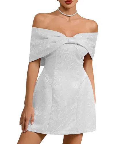 Monique Lagarde Amina Glam Off-the-shoulder Mini Dress In Blue