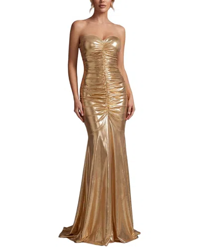 Monique Lagarde Embellished Maxi Dress In Gold