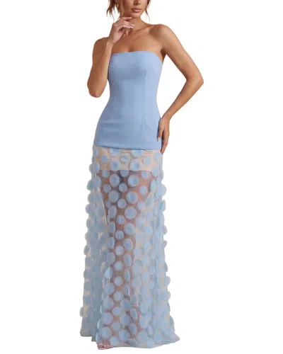 Monique Lagarde Embellished Maxi Dress In Blue