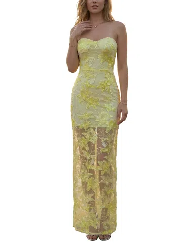 Monique Lagarde Embellished Maxi Dress In Yellow