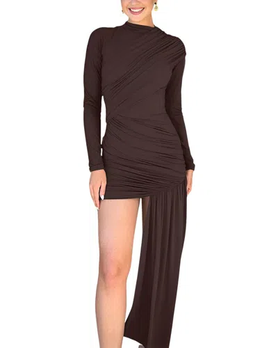 Monique Lagarde Mini Dress In Brown