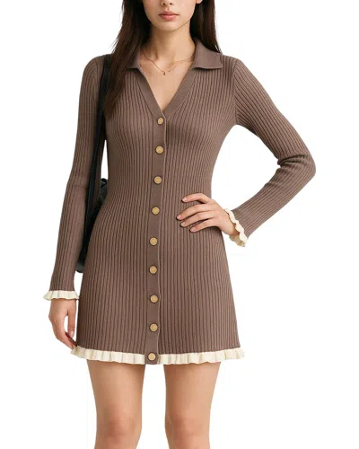 Monique Lagarde Mini Dress In Brown
