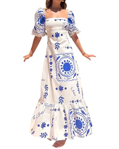 Monique Lagarde Printed Maxi Dress In Blue