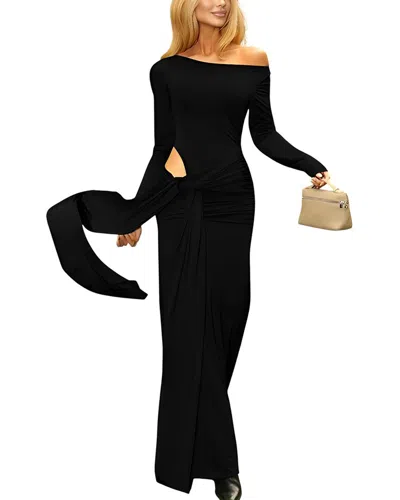 Monique Lagarde Solid Maxi Dress In Black