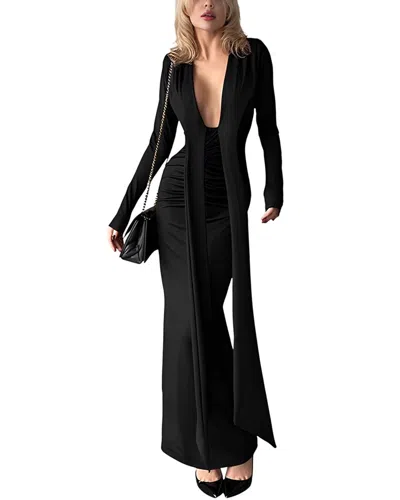 Monique Lagarde Solid Maxi Dress In Black