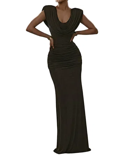 Monique Lagarde Solid Maxi Dress In Brown