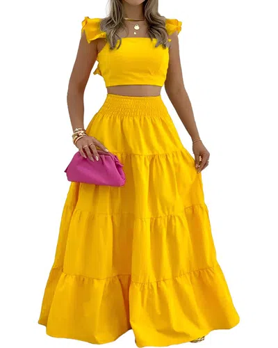 Monique Lagarde Top & Skirt Set In Yellow
