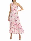 Monique Lhuillier Alina One Shoulder Midi Dress In French Rose In Pink