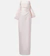 Monique Lhuillier Silk Back-bow Column Gown
