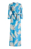 Monique Lhuillier Bracelet Sleeve Sheath Dress In Blue