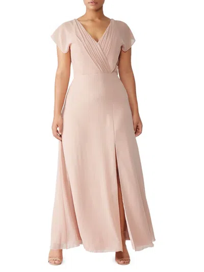 Monique Lhuillier Bridesmaids Women's Gwen A Line Gown In Pink