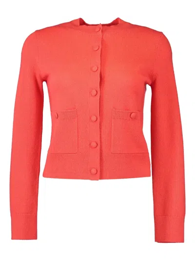 Monique Lhuillier Buttoned Cardigan In Red