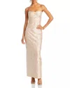 Monique Lhuillier Jacquard Column Gown In White