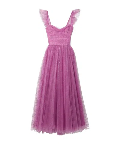 Monique Lhuillier Casual Ruched Princess Dress In Pink