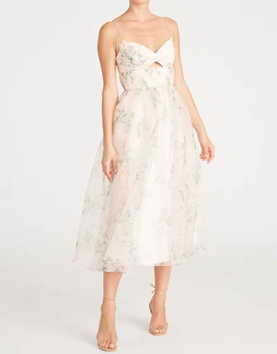 Monique Lhuillier Cherry Blossom Midi Dress In Multi