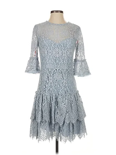 Pre-owned Monique Lhuillier Cocktail Dress In Blue