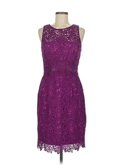 Pre-owned Monique Lhuillier Cocktail Dress In Purple