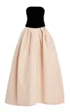 Monique Lhuillier Contrast-panel Silk Gown