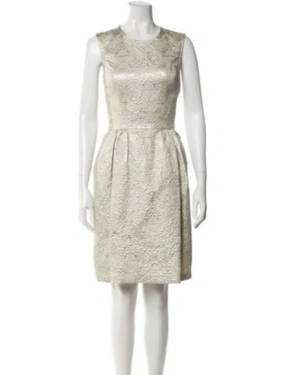 Pre-owned Monique Lhuillier Crew Neck Knee-length Dress W/ Tags In Neutral