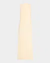 Monique Lhuillier Backless Draped Silk Caftan Gown With Cape In Limoncello