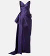 Monique Lhuillier Draped Strapless Mikado Gown