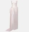 Monique Lhuillier Draped Strapless Mikado Gown