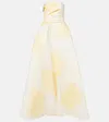 Monique Lhuillier First Delivery Strapless Gown In Limoncello