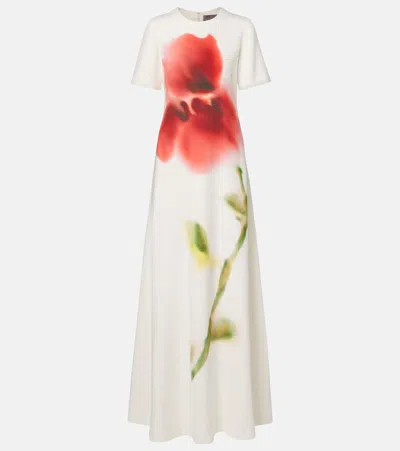 Monique Lhuillier Floral Gown In Neutral