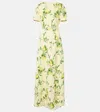 Monique Lhuillier Floral Maxi Dress In Lemon Drop