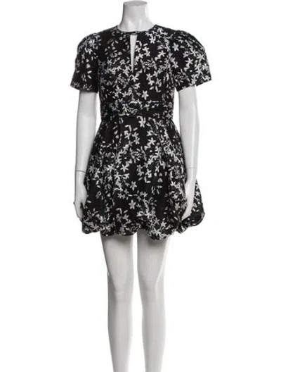 Pre-owned Monique Lhuillier Floral Print Mini Dress In Multi