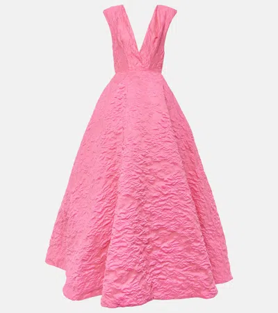 Monique Lhuillier Jacquard Gown In Pink