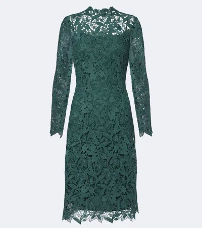 Monique Lhuillier Lace Minidress In Green