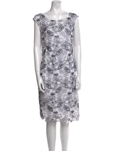 Pre-owned Monique Lhuillier Lace Pattern Knee-length Dress In White