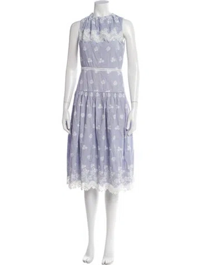 Pre-owned Monique Lhuillier Lace Pattern Midi Length Dress In Multi