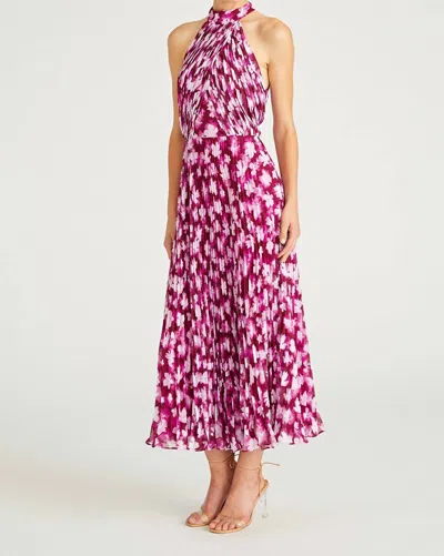 Monique Lhuillier Women's Lauren Halter Floral Chiffon Midi-dress In Floral Shadow