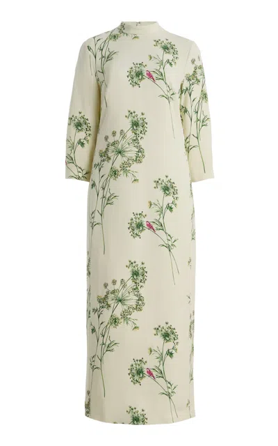 Monique Lhuillier Mock Neck Bracelet-sleeve Midi Dress In White