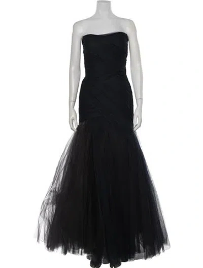 Pre-owned Monique Lhuillier Nylon Long Dress In Blue