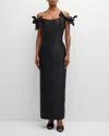 MONIQUE LHUILLIER OFF-SHOULDER BOW GOWN