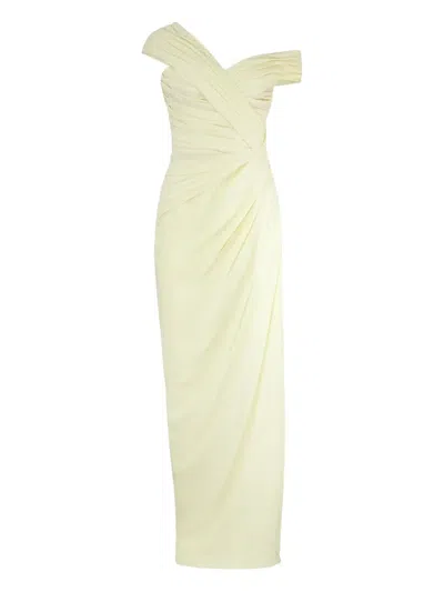 Monique Lhuillier Off-shoulder Maxi Dress In Green