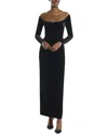 Monique Lhuillier Off The Shoulder Silk-blend Column Gown