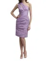 Monique Lhuillier One Shoulder Pleated Party Dress In Violet In Purple