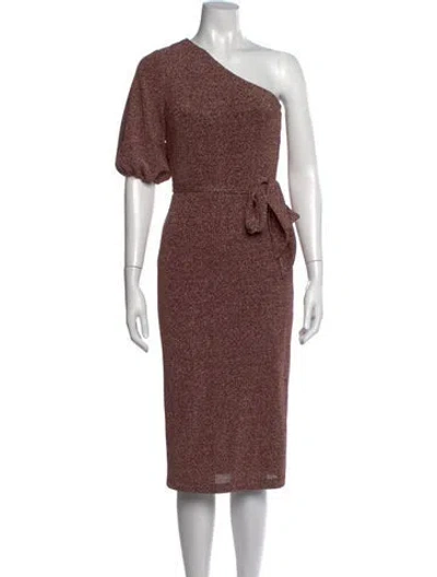 Pre-owned Monique Lhuillier One-shoulder Knee-length Dress
