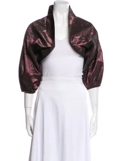 Pre-owned Monique Lhuillier Printed Bolero In Multi