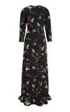 Monique Lhuillier Printed Crepe Gown