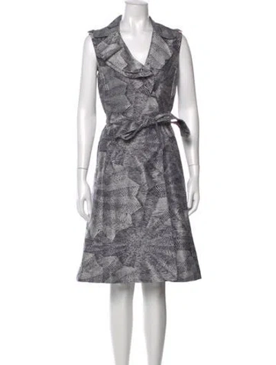 Pre-owned Monique Lhuillier Printed Knee-length Dress In Blue