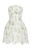 Monique Lhuillier Printed Lace Mini Dress In Floral