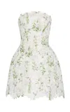 Monique Lhuillier Printed Lace Mini Dress In Floral