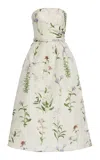 Monique Lhuillier Printed Silk Midi Dress In Floral